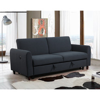 Canapé-lit trois places de style européen avec rangement, revêtement en tissu, garnissage en éponge, durable, écologique, facile à nettoyer pour salon