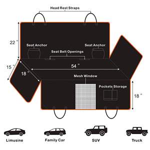 Tapis de <span class=keywords><strong>voiture</strong></span> pour <span class=keywords><strong>chien</strong></span> de voyage moderne de haute qualité, antidérapant, surface facile à nettoyer, <span class=keywords><strong>protection</strong></span> des sièges arrière/du <span class=keywords><strong>coffre</strong></span> pour les chiens de grande race - Toutes saisons - Product Image 4