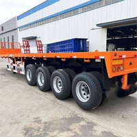 Remorque à plateau plat à 4 essieux de grande capacité, remorque semi-remorque à plateforme pour conteneurs de 40 pieds, pour le transport d'équipements surdimensionnés