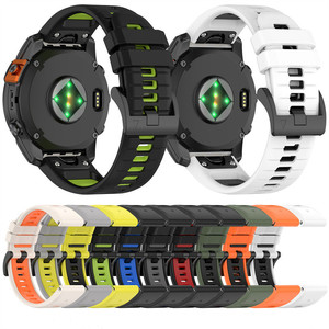 Bracelet en silicone deux tons QuickFit pour Garmin <span class=keywords><strong>Fenix</strong></span> 7X <span class=keywords><strong>7</strong></span> Pro 6 6X/<span class=keywords><strong>Epix</strong></span> Pro Gen 2 51mm 47mm/Bracelet de montre Tactix en caoutchouc respirant - Product Image 1