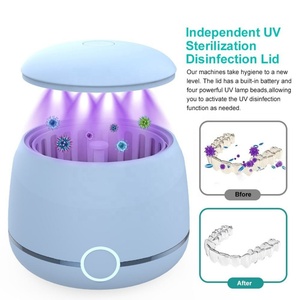เครื่องทำความสะอาดอัลตราโซนิกสำหรับใช้ในบ้าน พร้อมแสงยูวี 45kHz สำหรับทำความสะอาดฟันปลอม ฟันยาง รีเทนเนอร์ จัดฟัน และเครื่องประดับ - Product Image 2