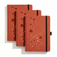 Carnet personnalisé en forme de feuille d'érable d'automne, A5, couverture rigide en tissu brun rougeâtre, journal, cadeau