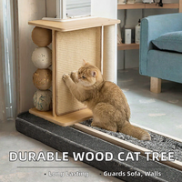 Table d'appoint pour chat 3-en-1 avec griffoir et poteau à gratter, protection de canapé contre les griffes de chat