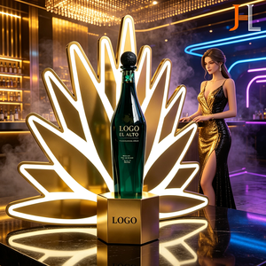 Presentador de Botellas de Licor con Iluminación LED en Forma de Hoja de Agave Dorada para Servicio VIP en Bares y Clubs, Soporte de Exhibición de Vino con Logotipo Personalizado - Product Image 2