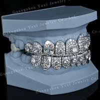 Grillz corporel invisible Hip Hop sur mesure en argent S925 avec technologie de micro-insertion, tailles 4 6 8 10 12, motif croix, unisexe, certifié