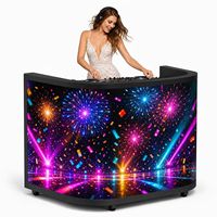 P1.86GOB Écran LED portable incurvé pour table de DJ, support de façade pour exposition et événements en club, cabine de DJ