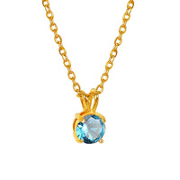Collier Pendentif Élégant en Zircon Naturel, Plaqué Or, Design Raffiné, Idéal pour le Quotidien