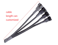 Câble répartiteur de ventilateur PWM 1 à 4 broches à manchon noir pour usage extérieur câble d'extension d'ordinateur