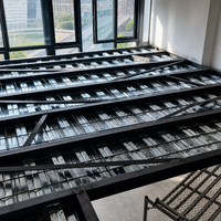 Plancher de mezzanine pour bâtiment industriel |   Planche de terrasse en acier galvanisé ondulé de type ouvert YX76 344 688 pour projets industriels
