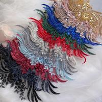 Nouveaux accessoires de robe de mariée en dentelle brodée de paillettes colorées vintage bricolage perle