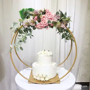 60Cm Gouden Bloem Ring Giga Witte Kleur Kunstmatige Bloemen Ring