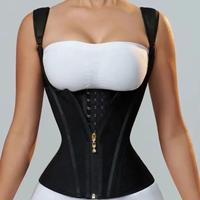 Chaleco Corrector de Postura Riello con Cremallera Frontal y Tirantes Ajustables, de Poliamida/Nylon, con Varillas de Acero para Soporte Lumbar y Yoga