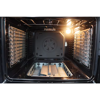 Four encastré en acier inoxydable 60cm 73L avec rôtissoire gril Turbo ventilateur gaz caractéristiques électriques