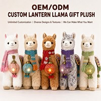 Porte-clés en peluche personnalisé OEM ODM, mascotte Llama Lanterne, nouveau personnage de Noël, jouet promotionnel CPC, cadeau de saison des fêtes