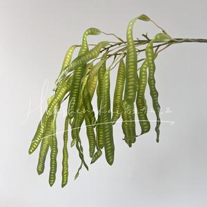 Plantas Verdes Artificiales, Ramo de Vainas de Guisantes, Flor de Seda de Alta Simulación, Decoración para Bodas - Product Image 3