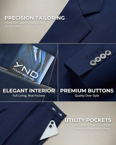 <span class=keywords><strong>Traje</strong></span> de Negocios de Lujo para <span class=keywords><strong>Hombre</strong></span> al por Mayor, Conjunto de Dos Piezas de <span class=keywords><strong>Traje</strong></span> y Pantalón de <span class=keywords><strong>Color</strong></span> Liso con Corte Slim y Abotonadura Sencilla - Product Image 4