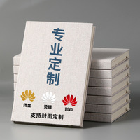 Carnet A5 avec couverture en lin et bande élastique, journal de bureau à couverture rigide, logo personnalisé disponible