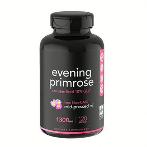 Huile d'<span class=keywords><strong>Onagre</strong></span> (1300mg) Marque Blanche, 120 Gélules Liquides Roses, Complément Hormonal pour Femmes - Product Image 1