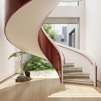 Escaliers rotatifs commerciaux personnalisés, escaliers en spirale en acier antidérapants pour l'intérieur, escaliers en arc métalliques pour appartement et villa