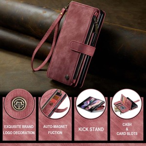 Nueva Cartera Multifuncional Retro <span class=keywords><strong>de</strong></span> Cuero con Soporte, Ranuras para Tarjetas, Bolsillo con Cremallera, Fundas para Teléfono para <span class=keywords><strong>Samsung</strong></span> <span class=keywords><strong>Galaxy</strong></span> Z Fold 4 5 6 - Product Image 2