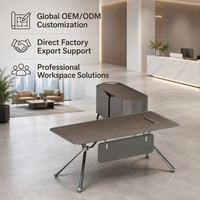 Escritorio Profesional para CEO con Patas Metálicas Arquitectónicas, Tablero MDF E1, Pintura a Base de Agua, Mueble de Oficina para Gerentes