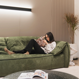 Sofá Seccional Reclinable de Tres Plazas BAXTERR Inspirado en Casablanca, Cuero Genuino para Sala de Estar Moderna y Villa - Product Image 6