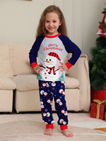 Alphabet Schneemann Druck Homewear Familien-Weihnachtspyjama-Set Gestrickte Winter 2025 Schlafbekleidung für Männer Frauen Baby