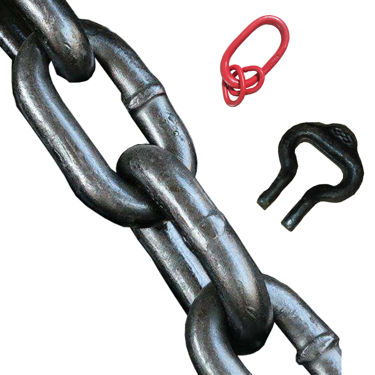 DIN22252 Стандартная 42 мм черная окрашенная стальная цепь для майнинга
