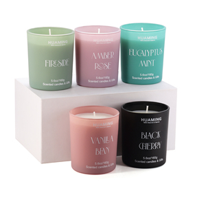 Merri augura logo personalizzato e confezione di cera di soia personalizzato barattolo di vetro aromaterapia profumato Bougie candela regalo Set per fragranza per la casa - Product Image 5