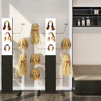 Nouveau magasin de coupe de cheveux étagères en fer noir personnalisé salon de beauté extension de cheveux présentoir pour faisceaux de perruques