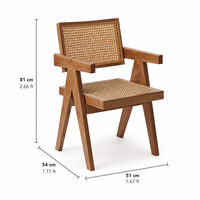 Fauteuil en rotin et bois de style Mid-Century, chaise longue tressée en cannage pour salon, café, hôtel, vente en gros