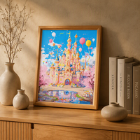 Peinture Diamant Moderne Minimaliste Encadrée DIY Château de Rêve Art Écologique 5D Point de Croix Petite Pièce Complète