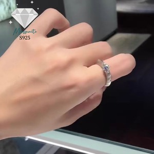 LOYE 925 纯银莫桑石戒指，韩版星形可旋转女士戒指 - Product Image 3