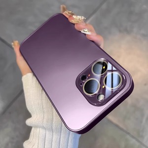 Funda de Vidrio Mate Color Grafito AG para <span class=keywords><strong>iPhone</strong></span> <span class=keywords><strong>11</strong></span> 12 13 14 15 Pro Max, Funda de Silicona con Protección de Lente - Product Image 3