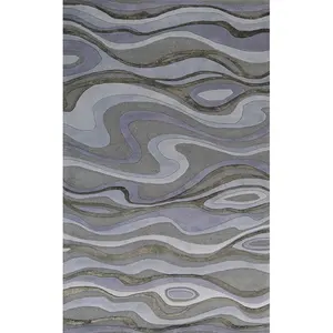 Multi-warna indah diukir berumbai wol viscose karpet