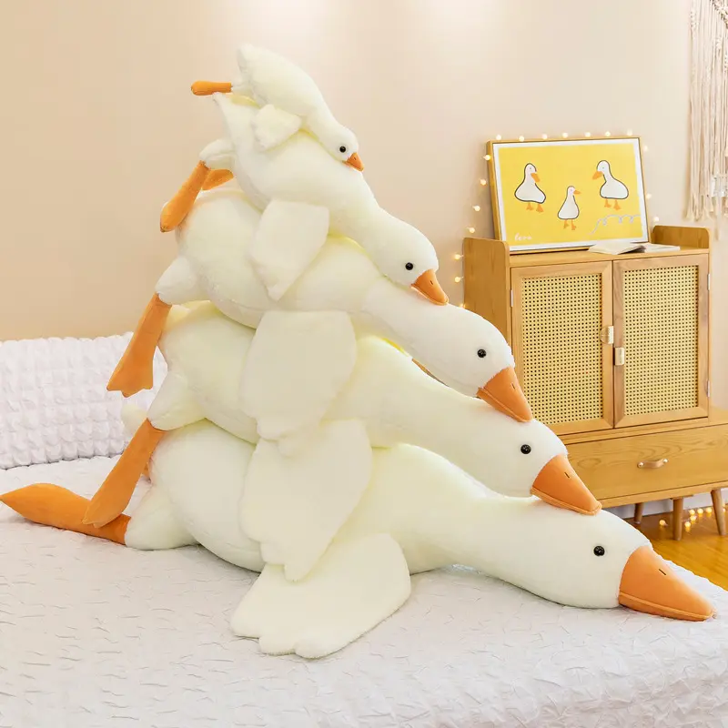 Big White Goose Travesseiro De Pelúcia Brinquedo Ganso De Veludo Boneca Travesseiro para Dormir Confortável em Cama Dolls Girl Gift