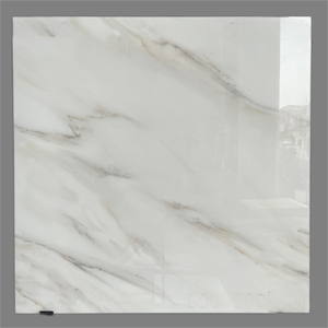Piastrelle in Porcellana Bianca Effetto Marmo 600x600mm 24x24, Finitura Lucida con <span class=keywords><strong>Texture</strong></span> <span class=keywords><strong>Grigia</strong></span> per Camere d'Albergo, Appartamenti, Piastrelle Rustiche - Product Image 1