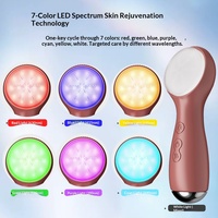 Cepillo de Limpieza Facial Eléctrico Ultrasónico de Silicona Líquida, Impermeable, con 7 Colores de Luz, Compresa Caliente, 3 Velocidades, Limpieza Profunda