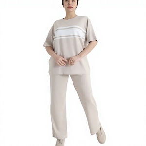 <b>Cheap</b> Price Professional Printing Solid Regular Fit Casual Winter Women Tracksuits <b>Gym</b> Custom Design Logo 100% Cotton 2-Piece - Product Image 1