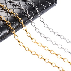 Collier Rolo en acier inoxydable 316L pour femmes et hommes, chaîne ovale à maillons O, collier ras du cou, couleur or/argent, accessoires de bijoux - Product Image 1
