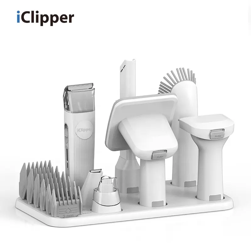Iclipper-LM1 전문 미용 가위 전문 애완 동물 미용 키트 및 진공 흡입 애완 동물 고양이 클리퍼