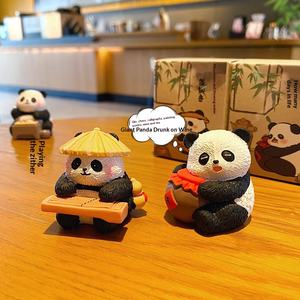 Originale Guofeng Eight Yamao <span class=keywords><strong>Flu</strong></span> Panda Cartoon Car Ornamenti per Auto, Bambola in Resina Carina, Squisita e alla Moda, Decorazione da Scrivania - Product Image 2