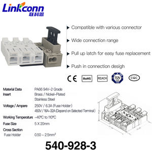 บล็อกขั้วฟิวส์ตัวนำทองแดง PA66แบบไม่มีสกรูแนวยุโรปพร้อมขั้วไฟและเครื่องใช้ไฟฟ้าเชื่อมต่อไฟ - Product Image 4