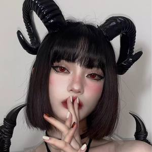 Dark Halloween Party Succubus Corne du <span class=keywords><strong>diable</strong></span> Corne de chèvre Chapeaux Bandeau de cheveux Cosplay Accessoires de cheveux Bande de cheveux en corne - Product Image 3