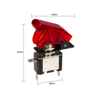 Interruttore a Levetta LED 12V 20A per Auto, Barca, Camion, Illuminato R/B/G/Y/W, Controllo On-Off con Copertura di Sicurezza per Aerei - Product Image 5