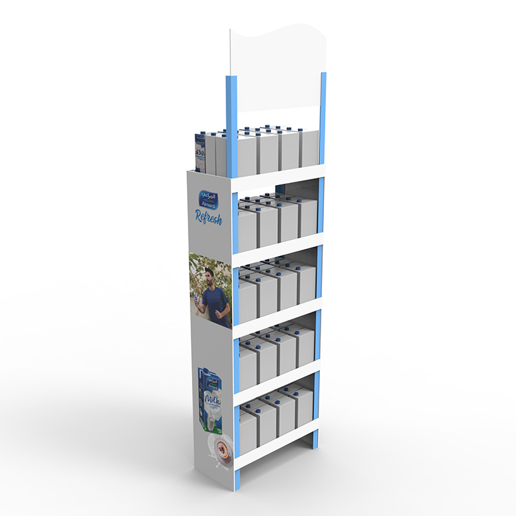 Hot Selling Floor Standing Shelf Milk Display Rack Plastic Display Stand for Retail Store — view 2