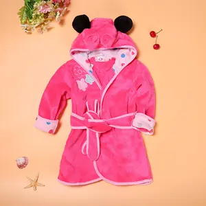 Kids Robe Hooded Soft Polyester Bathrobe For Girls Boys Robes Bathing Baby Pajamas Children Pyjama Soft Pajama