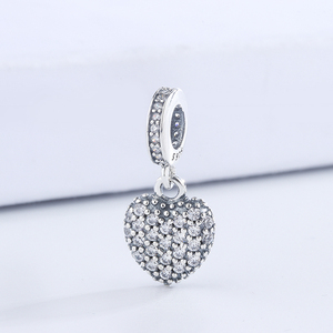 Fábrica en Stock AAAA Zirconia <span class=keywords><strong>Amor</strong></span> de plata 925 corazón encantos para la fabricación de la joyería - Product Image 4
