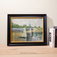 Peintures de paysages européens, fleurs, art mural vintage, cadre en bois, toile, décoration intérieure, décoration murale, mariage, luxe