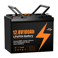 Batterie solaire LiFePO4 12,8 V 100 Ah 200 Ah pour système hors réseau, batterie de secours domestique au lithium fer phosphate avec BMS